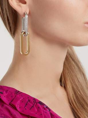 Burberry Crystal Embellished Mismatched Chain Link Earrings - Womens - Gold