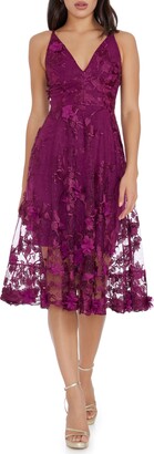 Dress the Population Audrey Embroidered Fit & Flare Dress