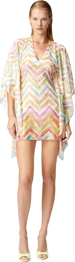 Missoni Short Covered Up Caftan In Printed Tulle