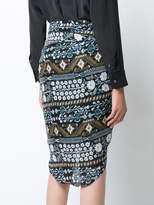 Thumbnail for your product : Veronica Beard Twist Front Deco Floral skirt