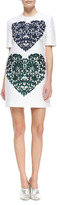 Thumbnail for your product : Stella McCartney Lace-Heart Shift Dress, White/Black