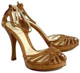 Thumbnail for your product : Fendi Tan Leather Sandal Heels Sz 7.5