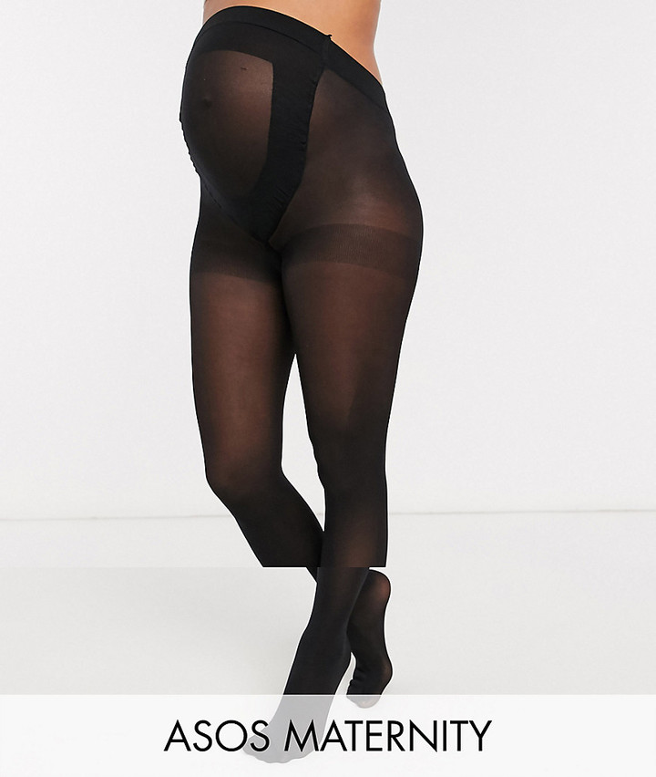 ASOS DESIGN ASOS DESIGN Maternity 2 pack 50 denier black tights in new  improved fit - ShopStyle