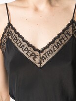 Thumbnail for your product : Patrizia Pepe Lace Trim Logo Camisole Top