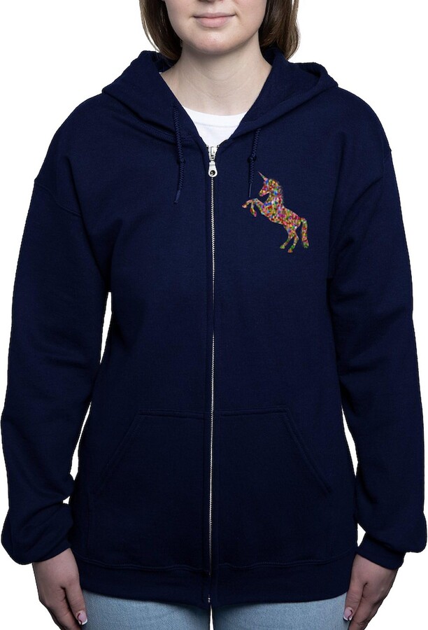 CafePress Prismatic Rainbow Unicorn Women's Zip Hoodie Women's Zip-up Hooded Sweatshirt