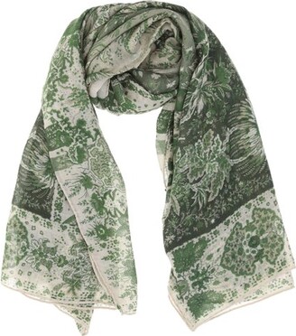 Womens Accessories Scarves and mufflers Etro Goa Printed Silk-twill Scarf in Green 