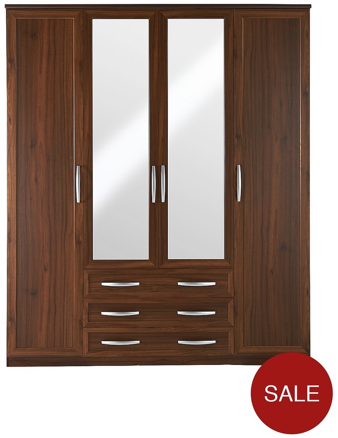 Oslo 4Door, 3Drawer Mirrored Wardrobe ShopStyle Bedroom