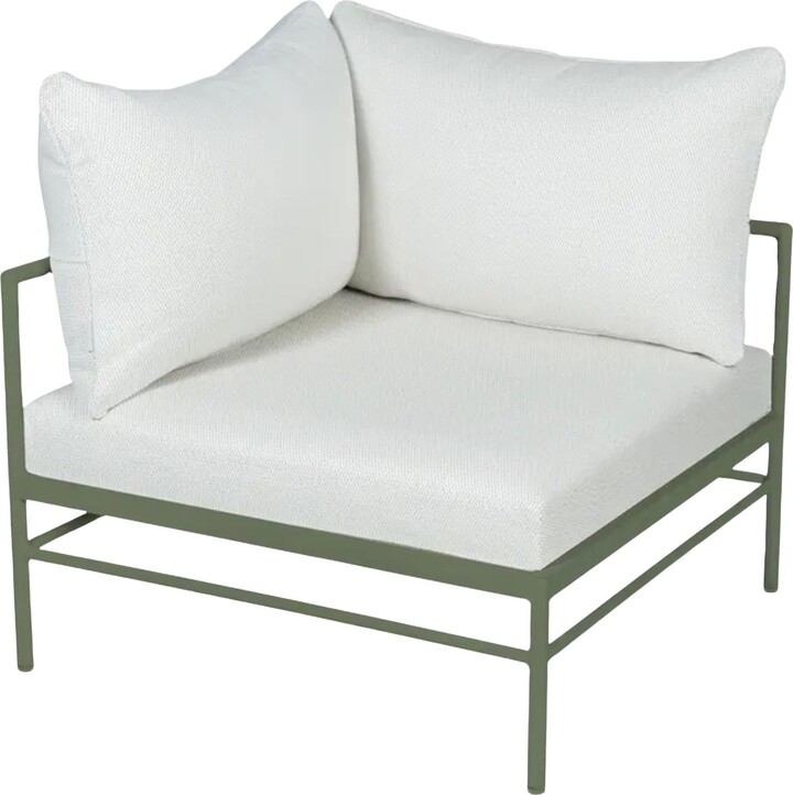 Fermob Rivage Corner Armchair - Cactus - Pearl Cushions