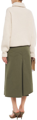 Brunello Cucinelli Asymmetric Cotton-blend Twill Skirt