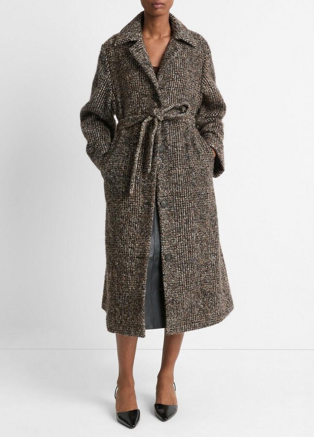 Wool Belted Plaid Coat | ShopStyle