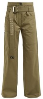 Thumbnail for your product : La Fetiche - David Wide-leg Utility Cotton Trousers - Khaki