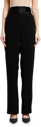 satin high waisted skinny pants