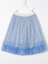 Thumbnail for your product : Gucci Children GG embroidered tulle skirt