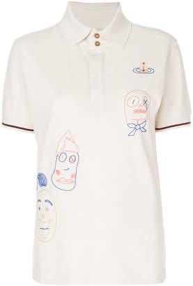 Vivienne Westwood scribble embroidered polo shirt
