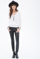 Thumbnail for your product : Forever 21 Smocked Crepe Peasant Top