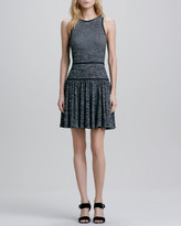 Thumbnail for your product : Tibi Jewel-Neck Pleated Skirt Dress