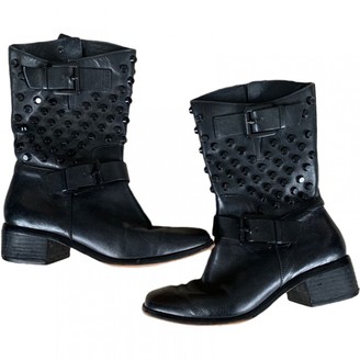 michael kors april leather and knit boot