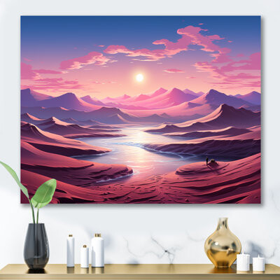 Foundstone Space Desert Dreamscape Roseate Sky I - Space Landscapes Wall Art