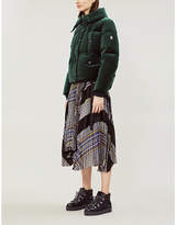 Thumbnail for your product : Moncler Drawstring-waist padded velvet and shell jacket