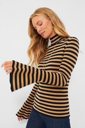 Caroline Constas Black Camel Stripe Mirabel Sweater - ShopStyle