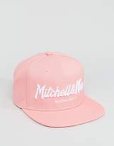 Thumbnail for your product : Mitchell & Ness Pinscript Snapback Cap In Pink