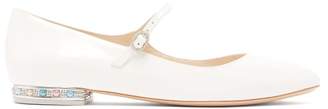 Sophia Webster Toni Crystal-embellished Patent-leather Flats - Womens - Cream