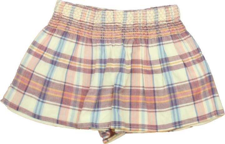 Peek Girls White Purple Plaid Skirt