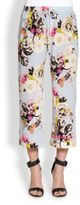 Thumbnail for your product : Patterson J. Kincaid PJK Kelly Silk Cropped Floral-Print Pants