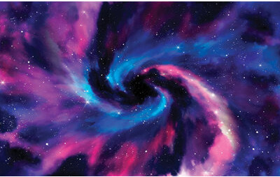 Orren Ellis Premium Peel & Stick Wall Mural - Galactic Swirl