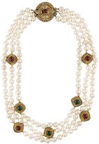 Chanel Vintage collier multi-rang en or 24ct et perles artficielles