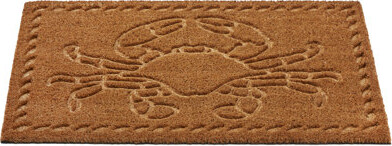Home Furnishings by Larry Traverso Crab Embossed 30 in. x 18 in. Outdoor Door Mat