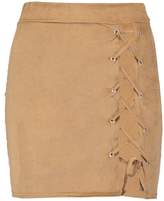 Thumbnail for your product : boohoo Suedette Lace Up Mini Skirt