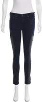Thumbnail for your product : Rag & Bone Leather-Accented Mid-Rise Skinny Jeans blue Leather-Accented Mid-Rise Skinny Jeans