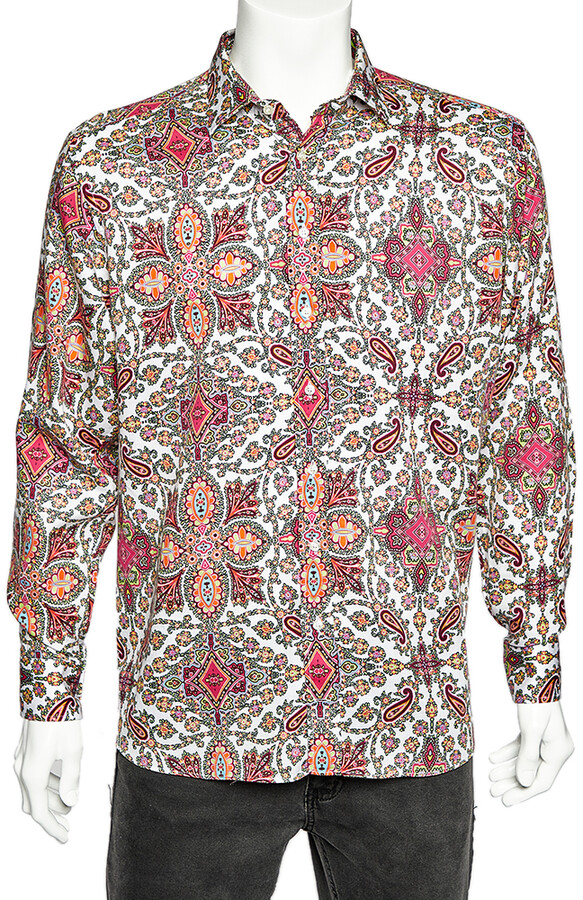 Etro Multicolor Paisley Printed Cotton Button Front Shirt 3XL