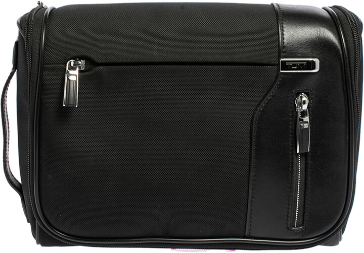 Tumi Black Nylon and Leather Hanging Travel Kit Wash Bag ShopStyle