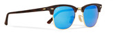 Thumbnail for your product : Ray-Ban Clubmaster Acetate and Metal Mirrored Sunglasses