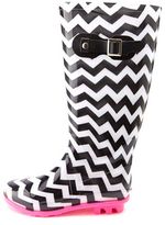 Thumbnail for your product : Charlotte Russe Rubber Chevron Print Rain Boots