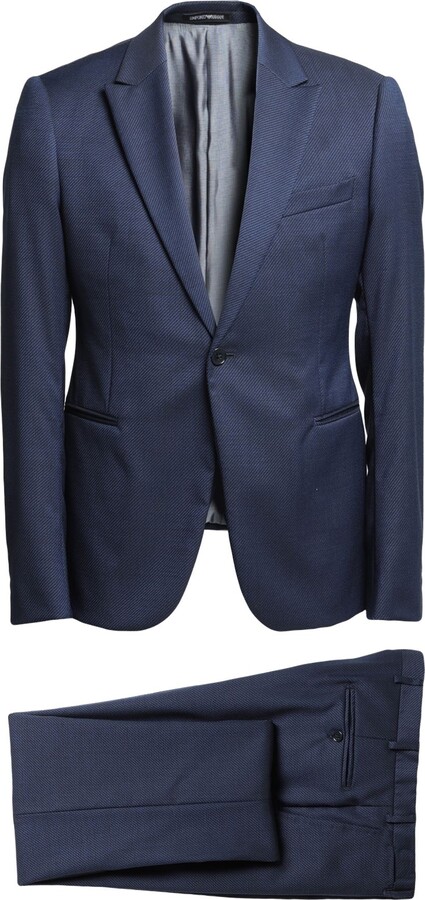 Mens Suits Emporio Armani Suits Emporio Armani Satin Dresses Blue for Men Save 12% 