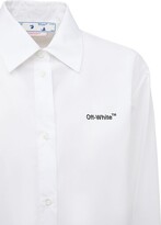 Thumbnail for your product : Off-White Pleated shirt cotton poplin mini dress