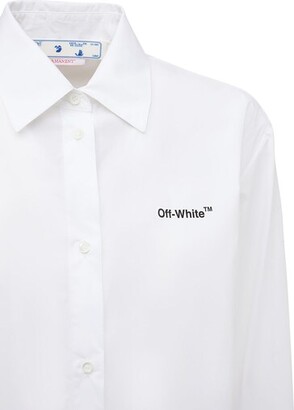 Off-White Pleated shirt cotton poplin mini dress