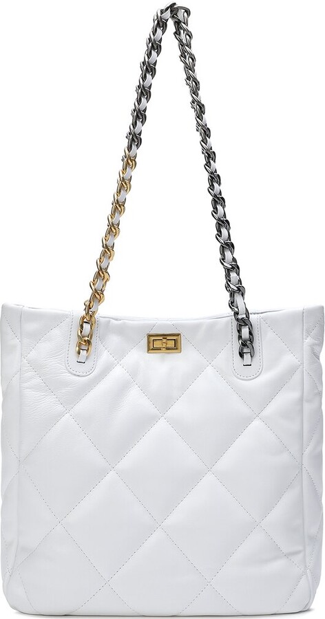 White Quilted Leather Handbag