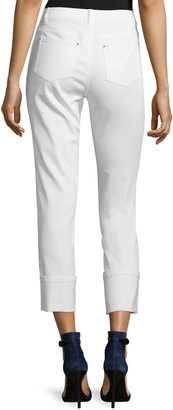 Lafayette 148 New York Thompson Curvy Cuffed Cropped Jeans, White