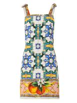 Thumbnail for your product : Dolce & Gabbana Sicilian orange mosaic-print brocade dress