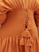 Thumbnail for your product : ESCVDO Sara Ruched Cotton Dress - Tan