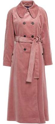 ALEXACHUNG Double-breasted Cotton-corduroy Trench Coat