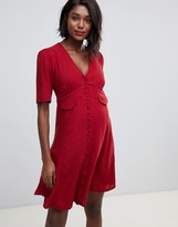 Thumbnail for your product : ASOS DESIGN Maternity button through mini skater dress with pockets