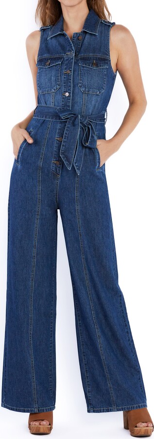 Wash Lab Denim Camp Tie Belt Denim Jumpsuit