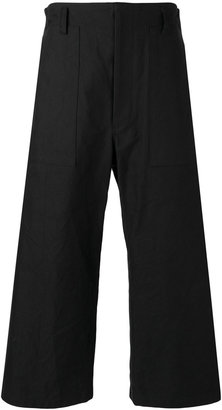 Yohji Yamamoto side tuck cropped trousers