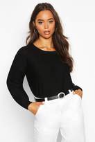 Thumbnail for your product : boohoo Boxy Scoop Neck Jumper