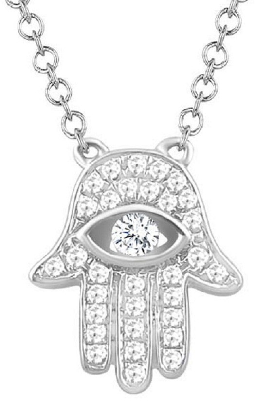 Sabrina Designs 14K 0.11 Ct. Tw. Diamond Hamsa Necklace